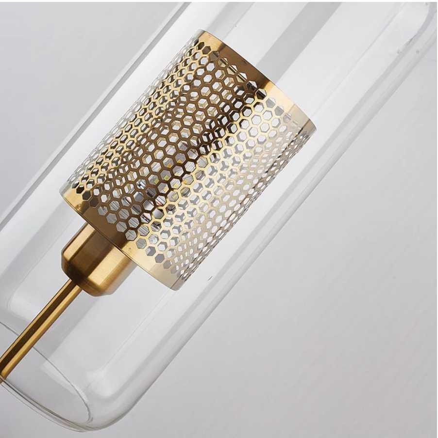 Modern Glass Wall Sconce with Gold or Chrome Finish | Pipe & Ball Design