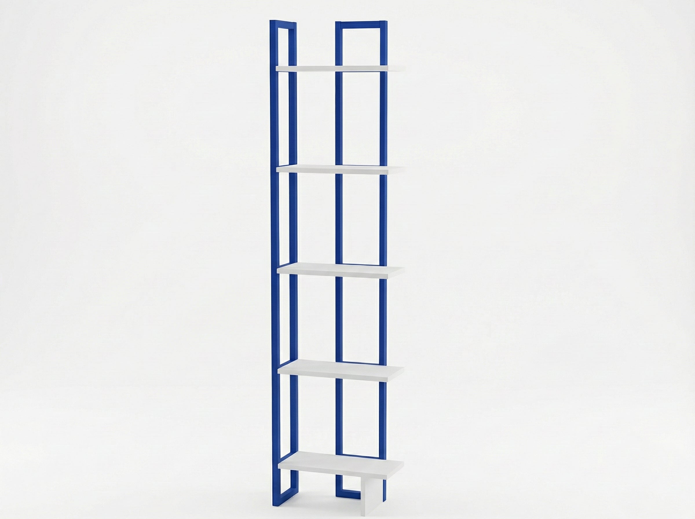 Alice 71" Tall Metal Manufactured Wood Bookcase | Corner Bookcase