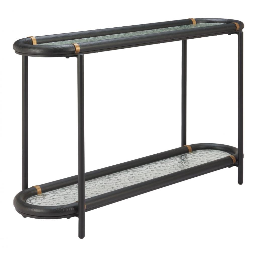 Aneis Glass Top Oval Console Table