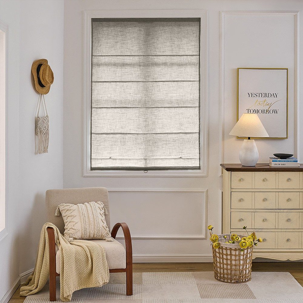 Arabella Light Linen Roman Shade