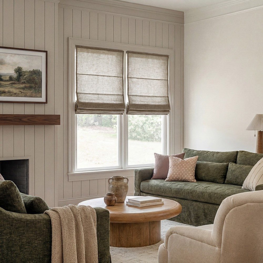 Arabella Light Linen Roman Shade