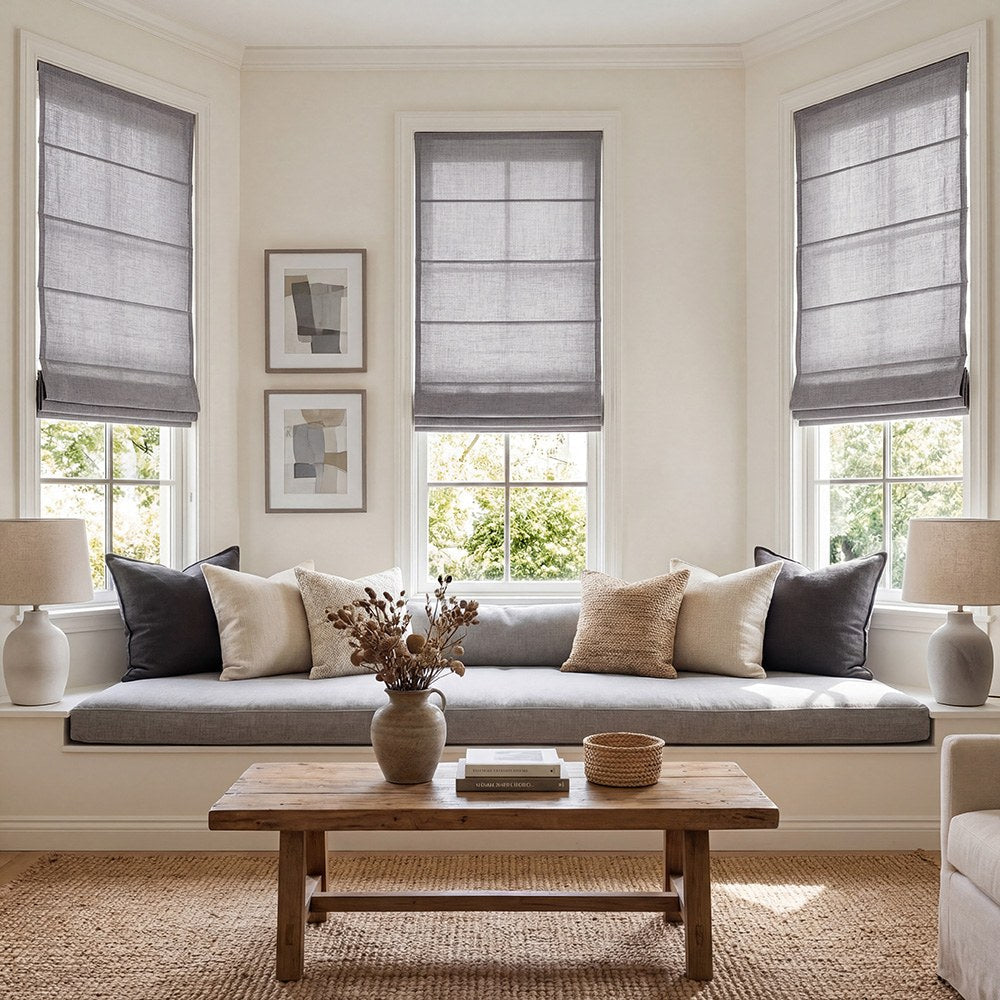 Arabella Light Linen Roman Shade