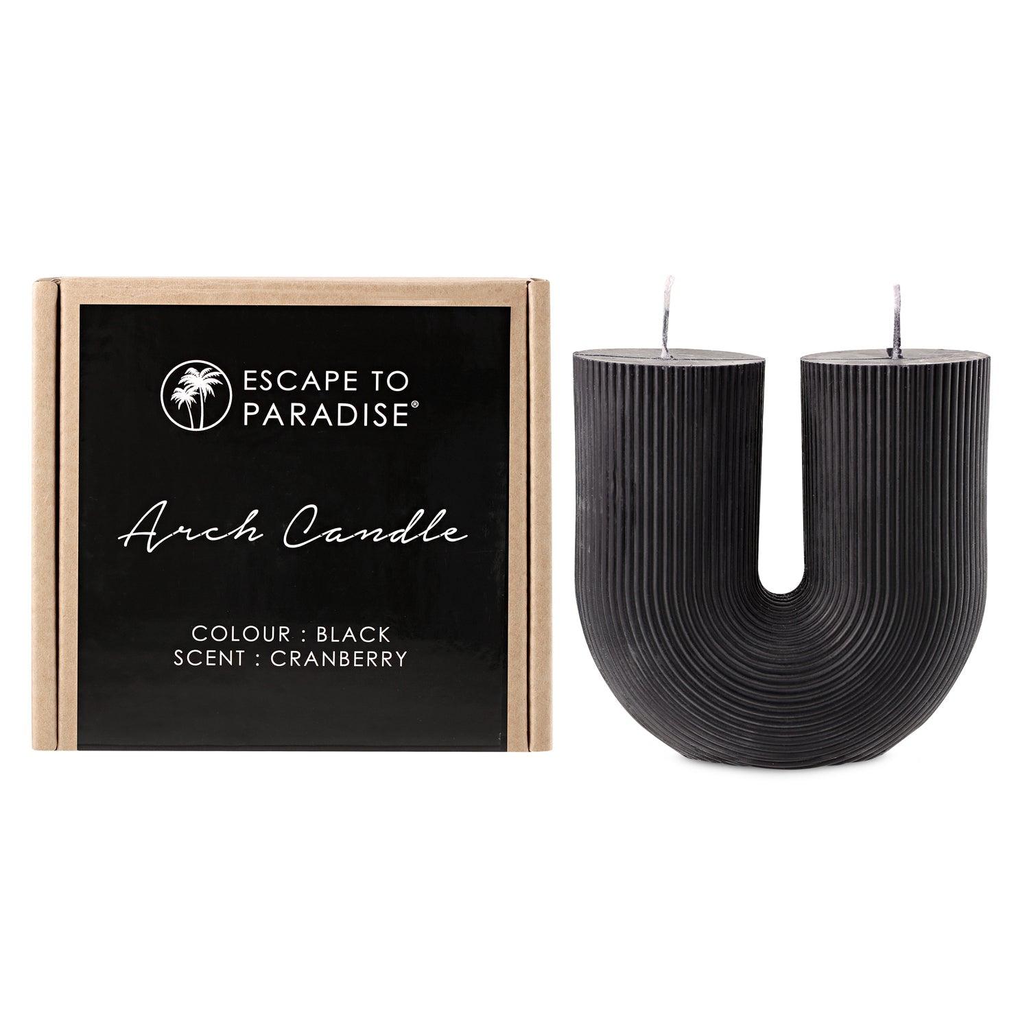 Arch Candle-Black-Cranberry - PRHOMZ