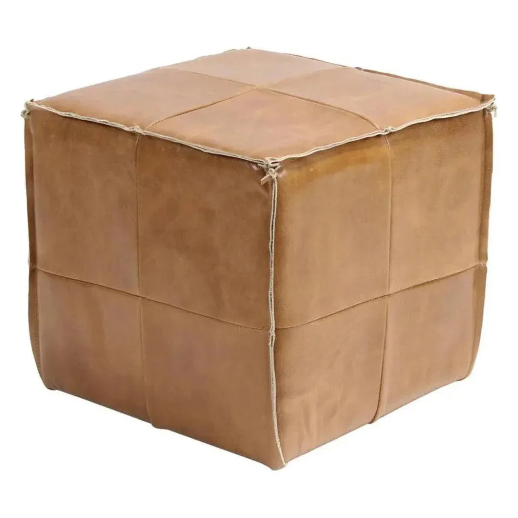 Argentinean Top Grain Leather Ottoman