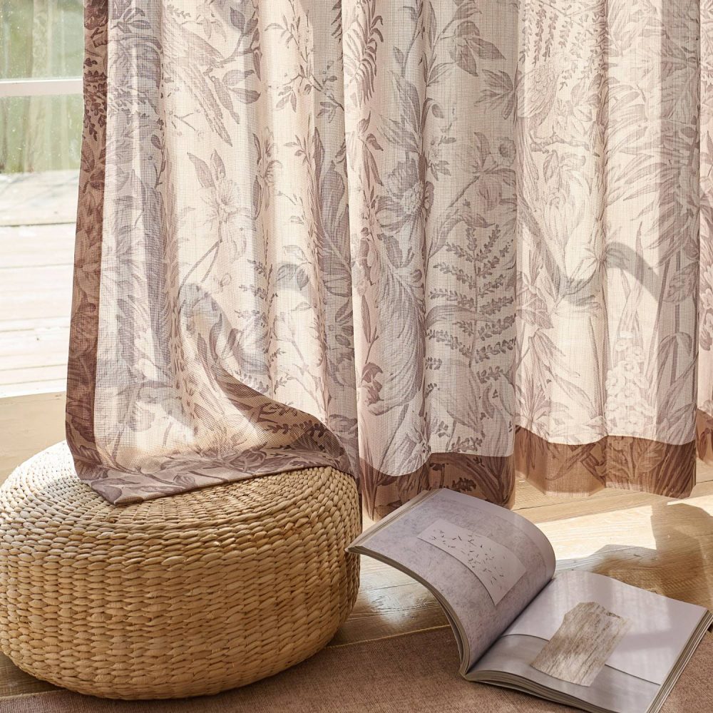 Aria Bottom-Half Toile Print Sheer Curtains