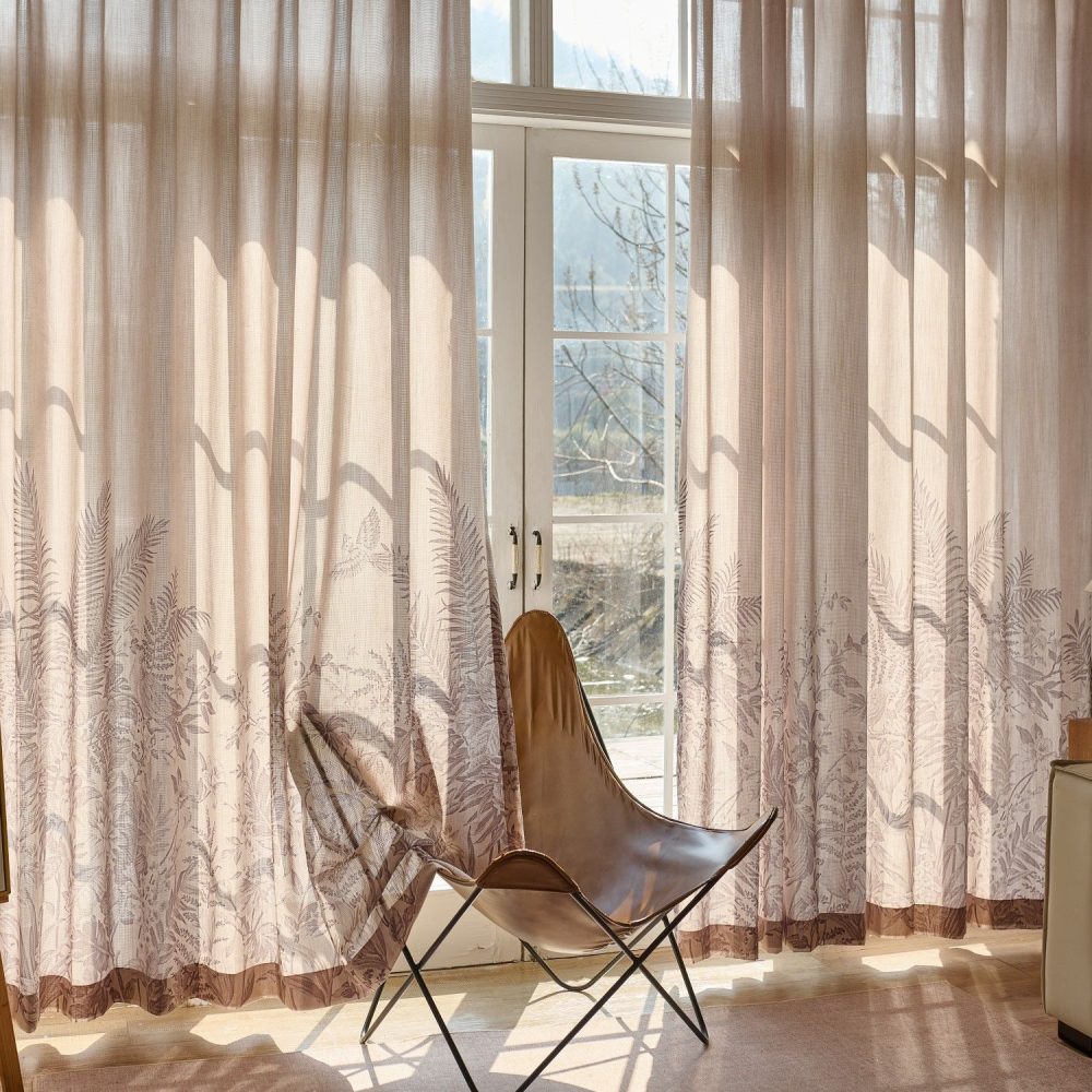 Aria Bottom-Half Toile Print Sheer Curtains
