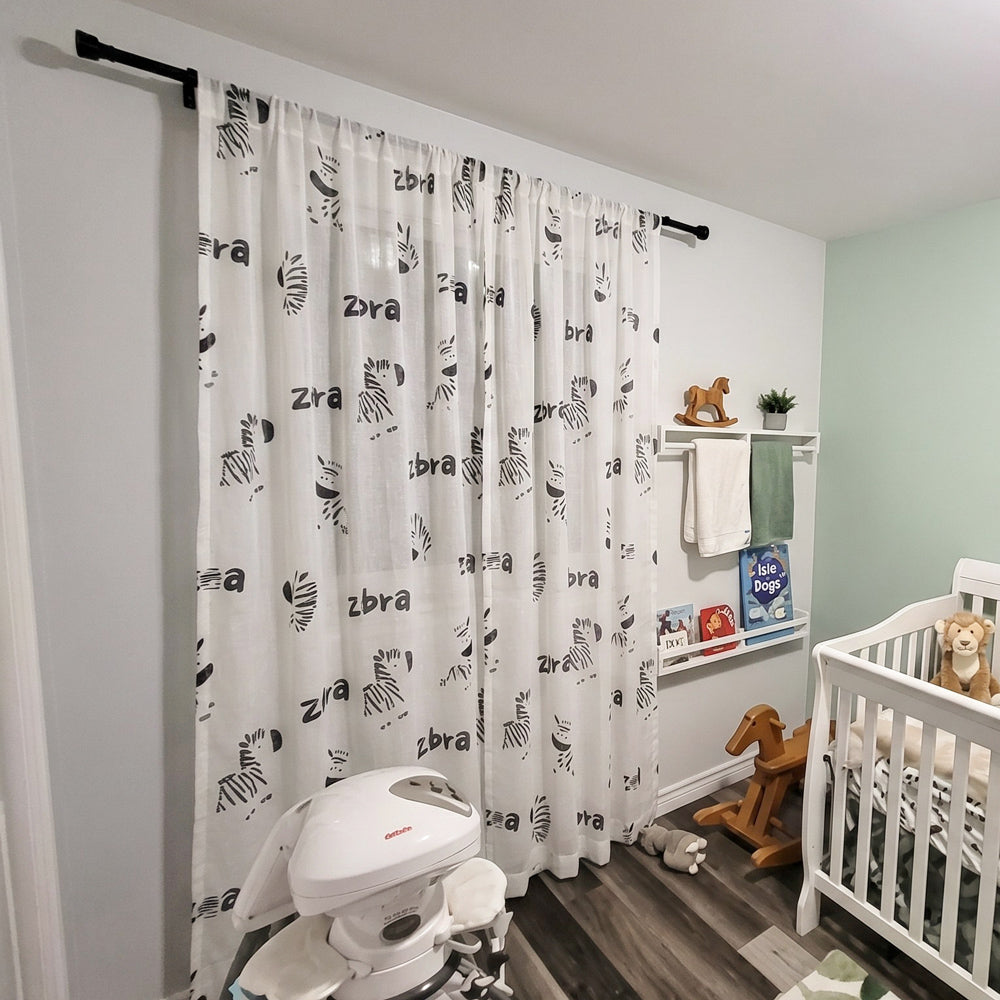 Aspen Minimalist Zebra Print Sheer Curtains