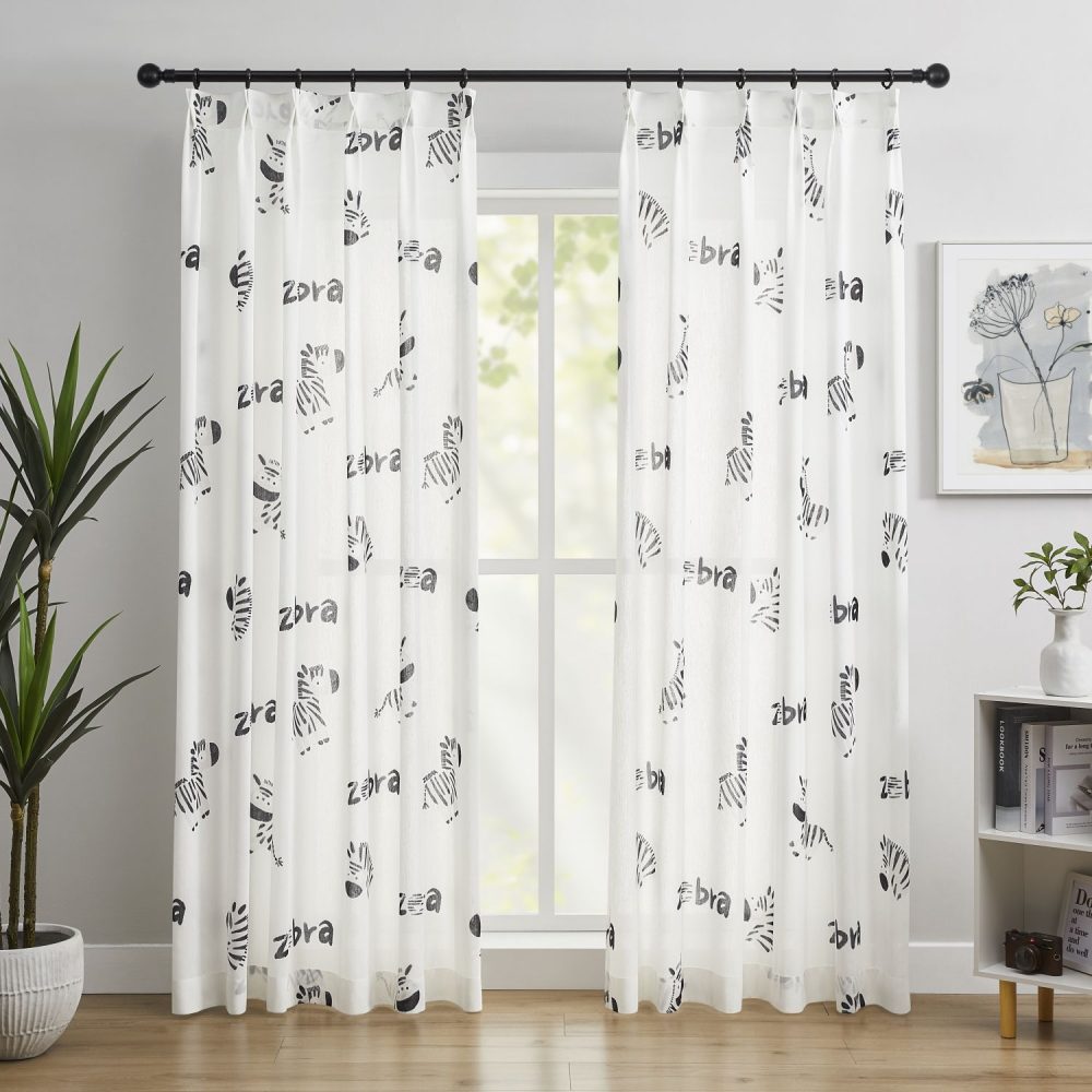 Aspen Minimalist Zebra Print Sheer Curtains