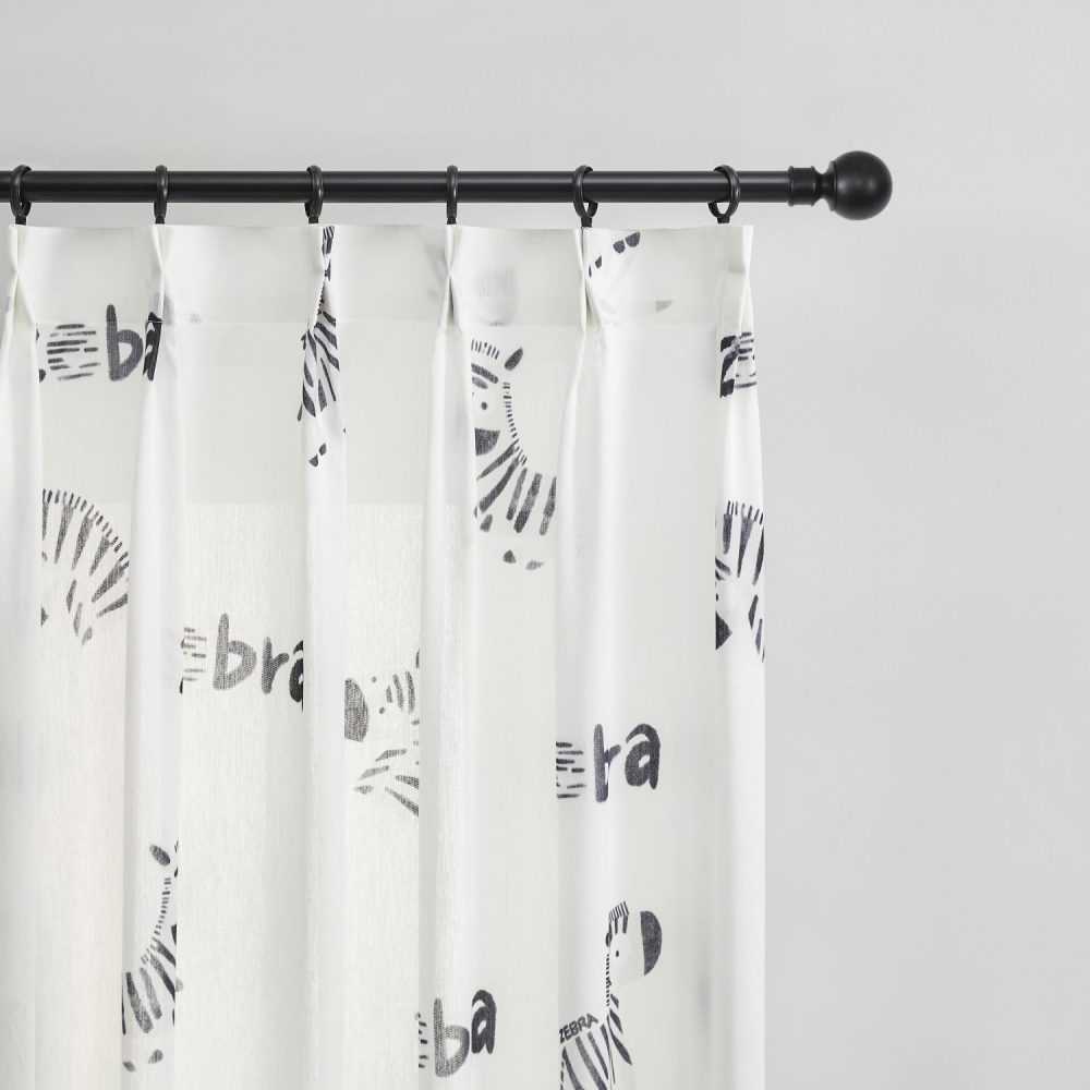 Aspen Minimalist Zebra Print Sheer Curtains