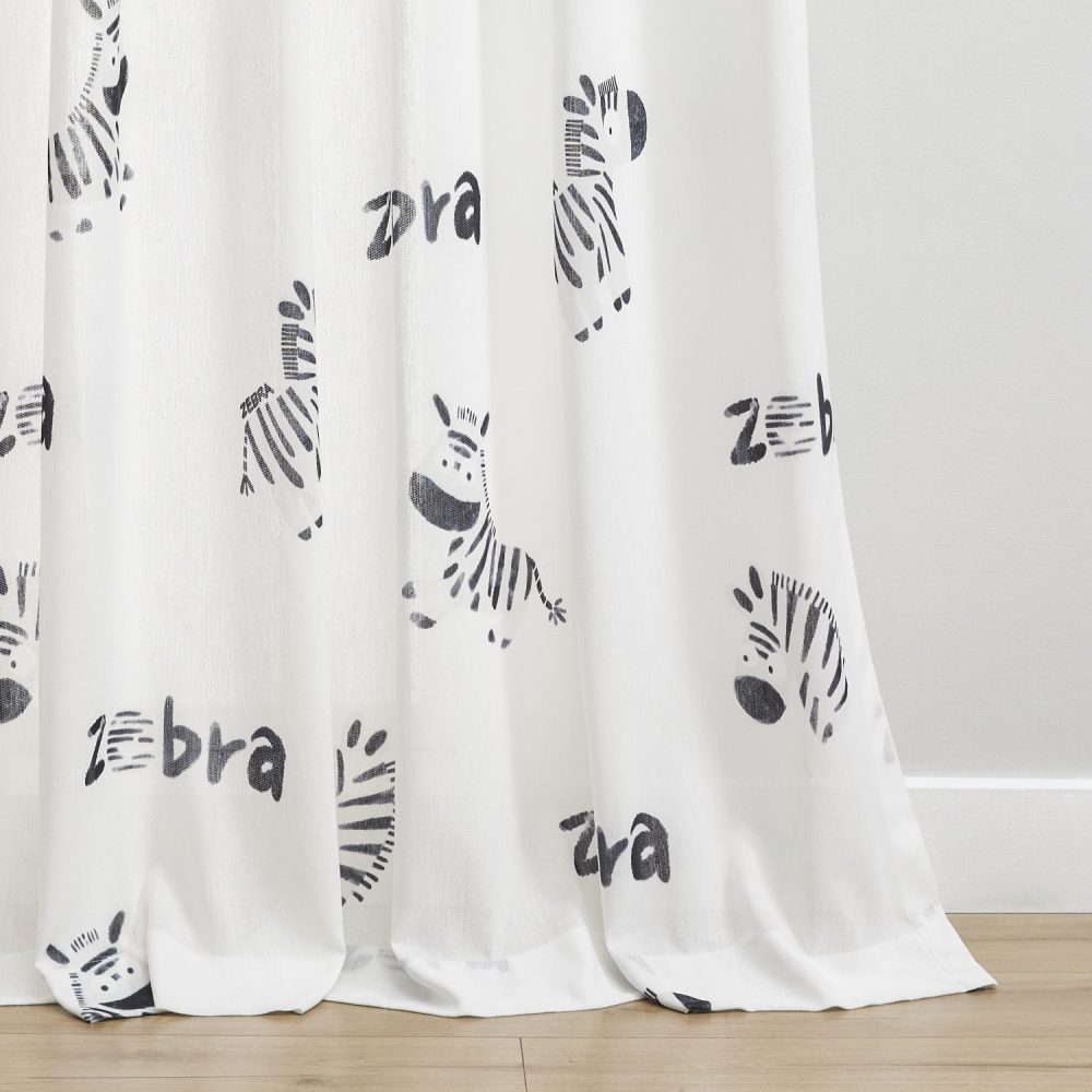 Aspen Minimalist Zebra Print Sheer Curtains