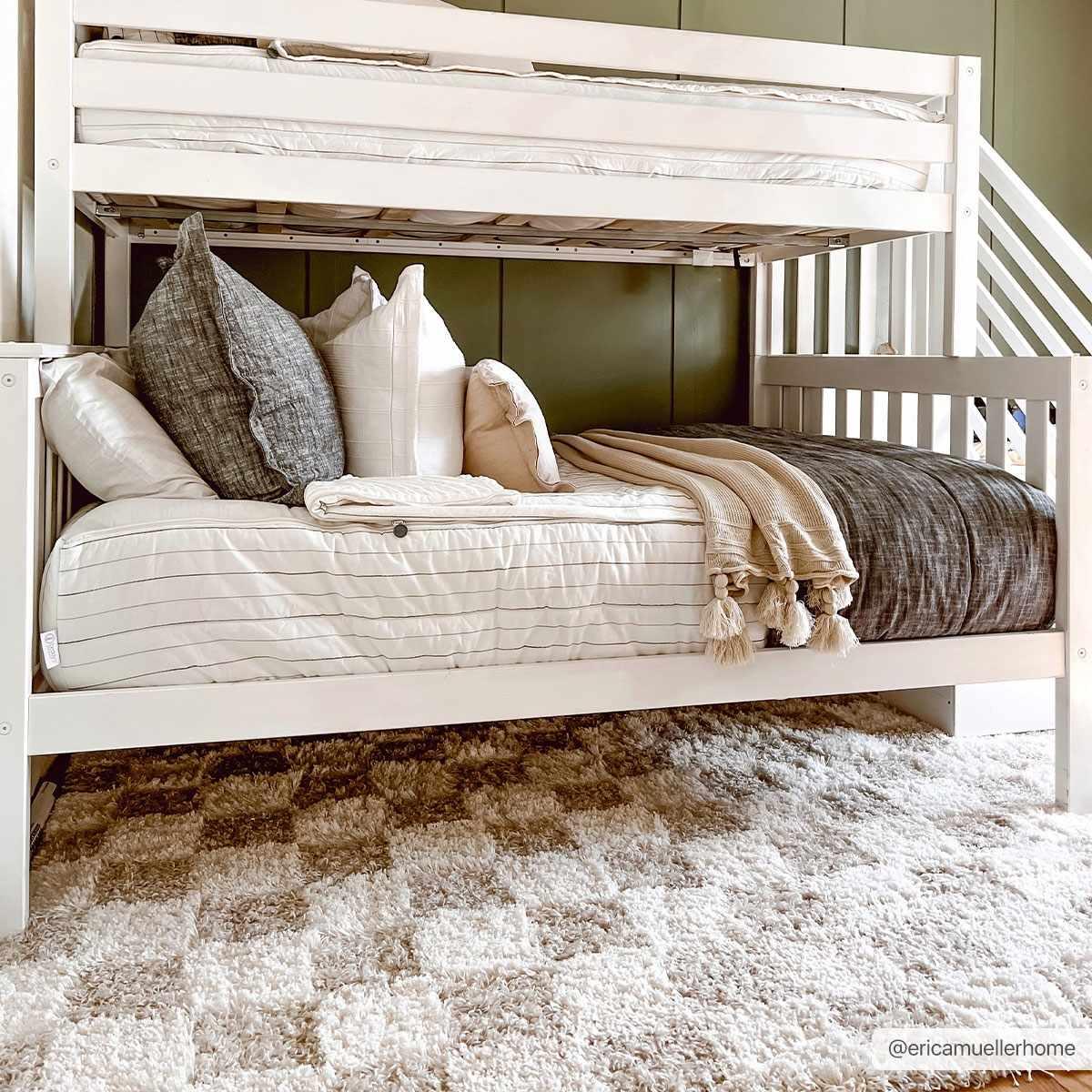 Atira Light Brown Checkered Area Rug - PRHOMZ