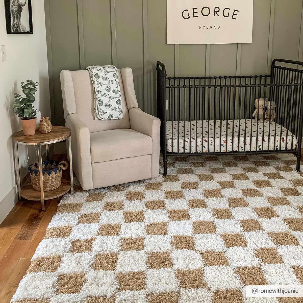 Atira Mustard Checkered Area Rug - PRHOMZ