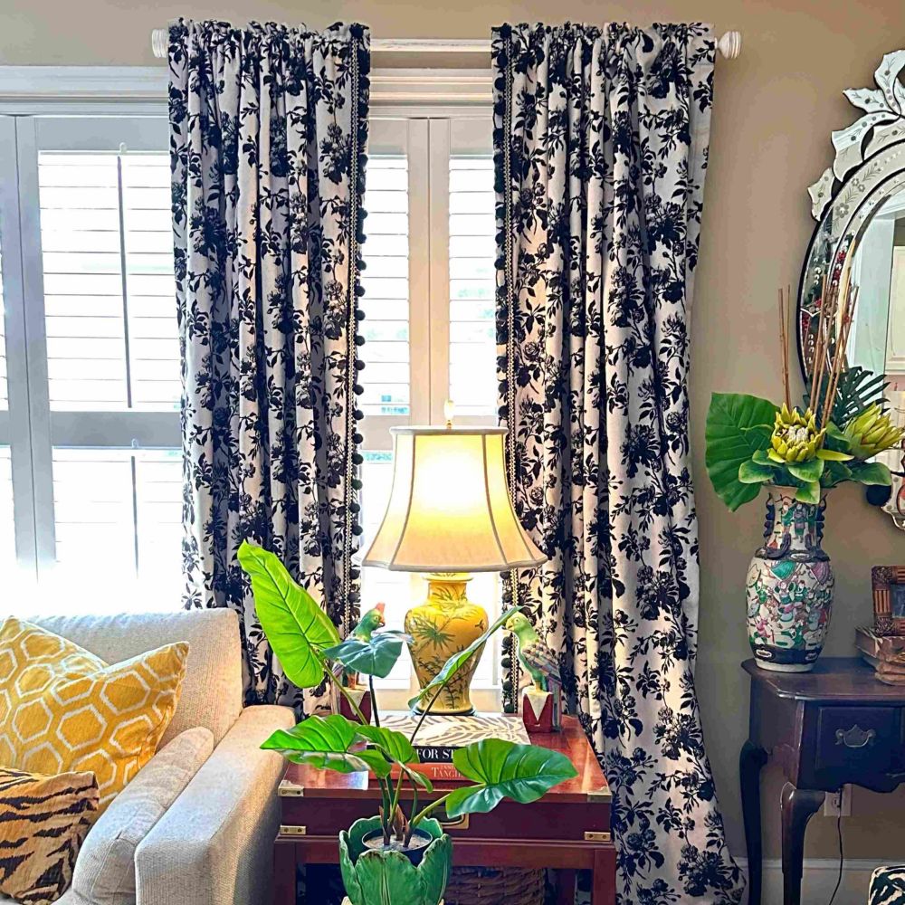 Aurora Retro Rose Blooming Jacquard Custom Curtains