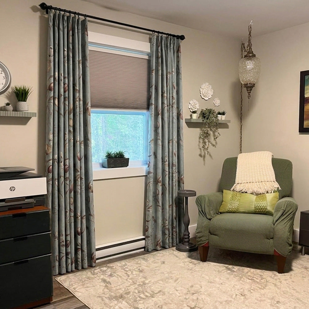 Priya Modern Vintage Floral Cotton Curtains