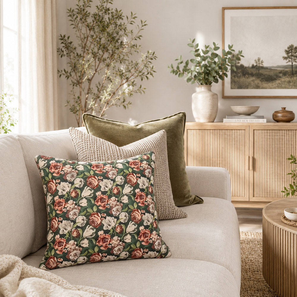 Aveline Vintage Floral Print Pillow Cover