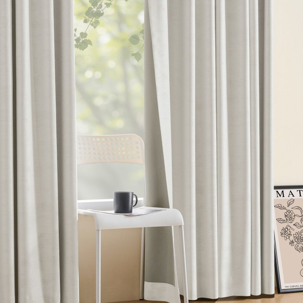 Ayo Wood Grain Textured 100% Blackout Curtains