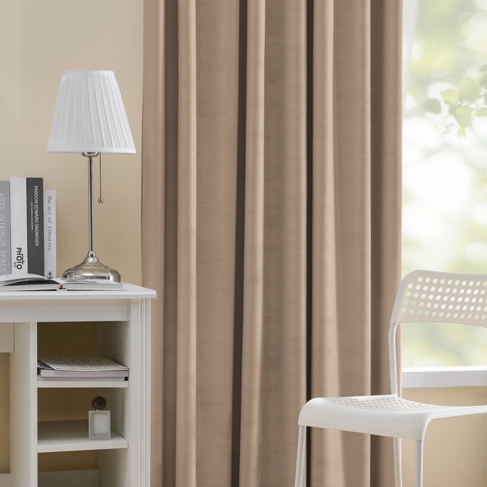 Ayo Wood Grain Textured 100% Blackout Curtains