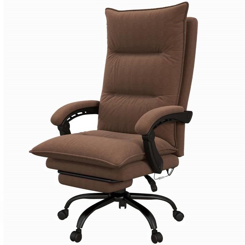Double Padded Executive Massage Heated Office Chair Brown - PRHOMZ