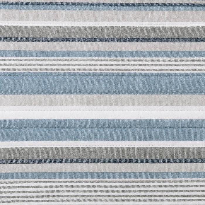 100-Percent Cotton Blue White Grey Nautical Stripes 4 Piece Daybed Cover Set - PRHOMZ