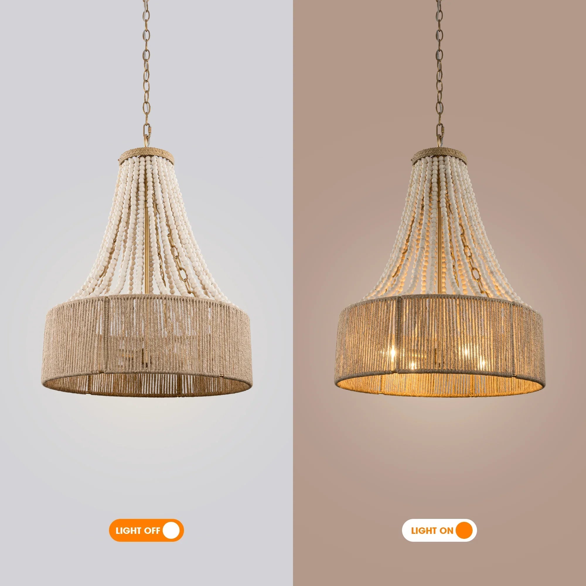 4-Light Golden Bohemian Dry Rated Chandelier