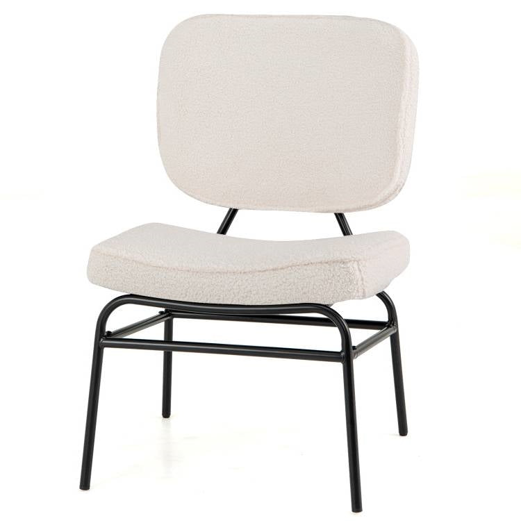 Modern Beige Upholstered Ergonomic Padded Accent Chair-0