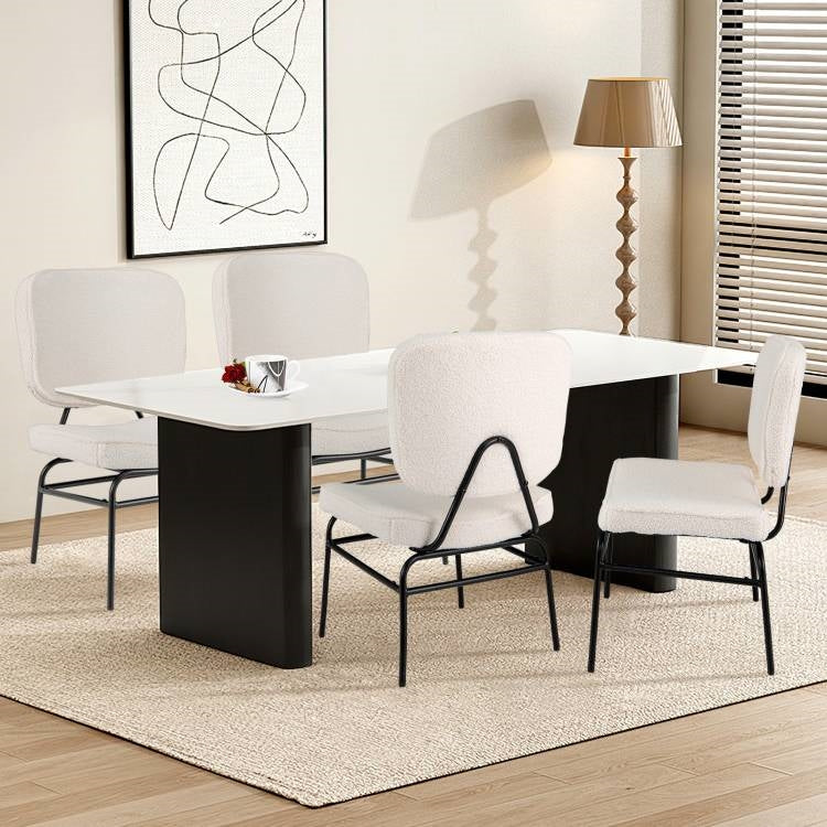 Modern Beige Upholstered Ergonomic Padded Accent Chair-3