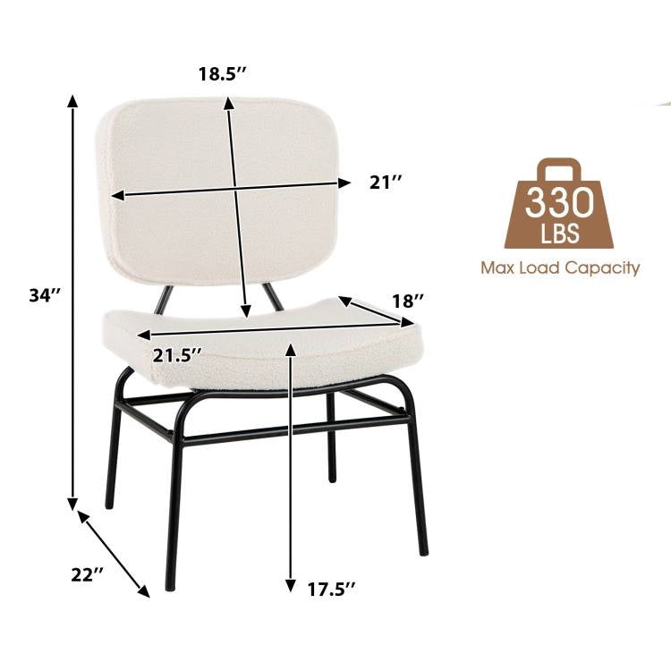 Modern Beige Upholstered Ergonomic Padded Accent Chair-4