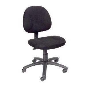 Black Office Chair with Padded Seat and Back with Lumbar Support - PRHOMZ