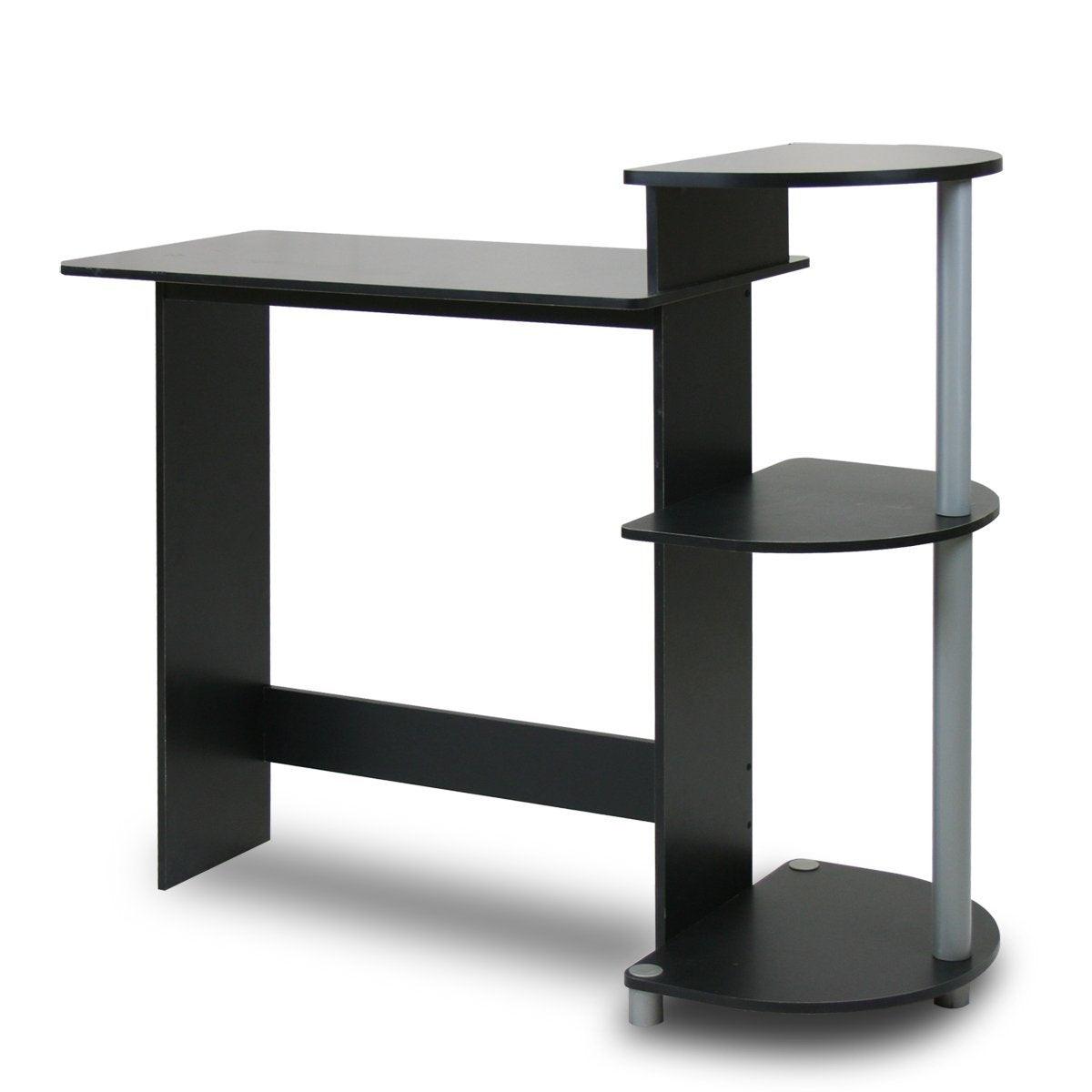 Contemporary Computer Desk in Black and Grey Finish - PRHOMZ