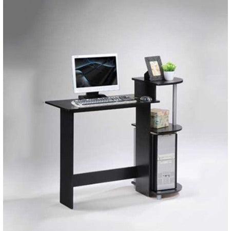 Contemporary Computer Desk in Black and Grey Finish - PRHOMZ
