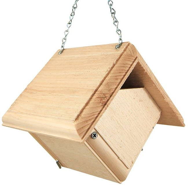 Hand Crafted Pine Wood Hanging Bird House for Carolina Wrens - Made in USA-0