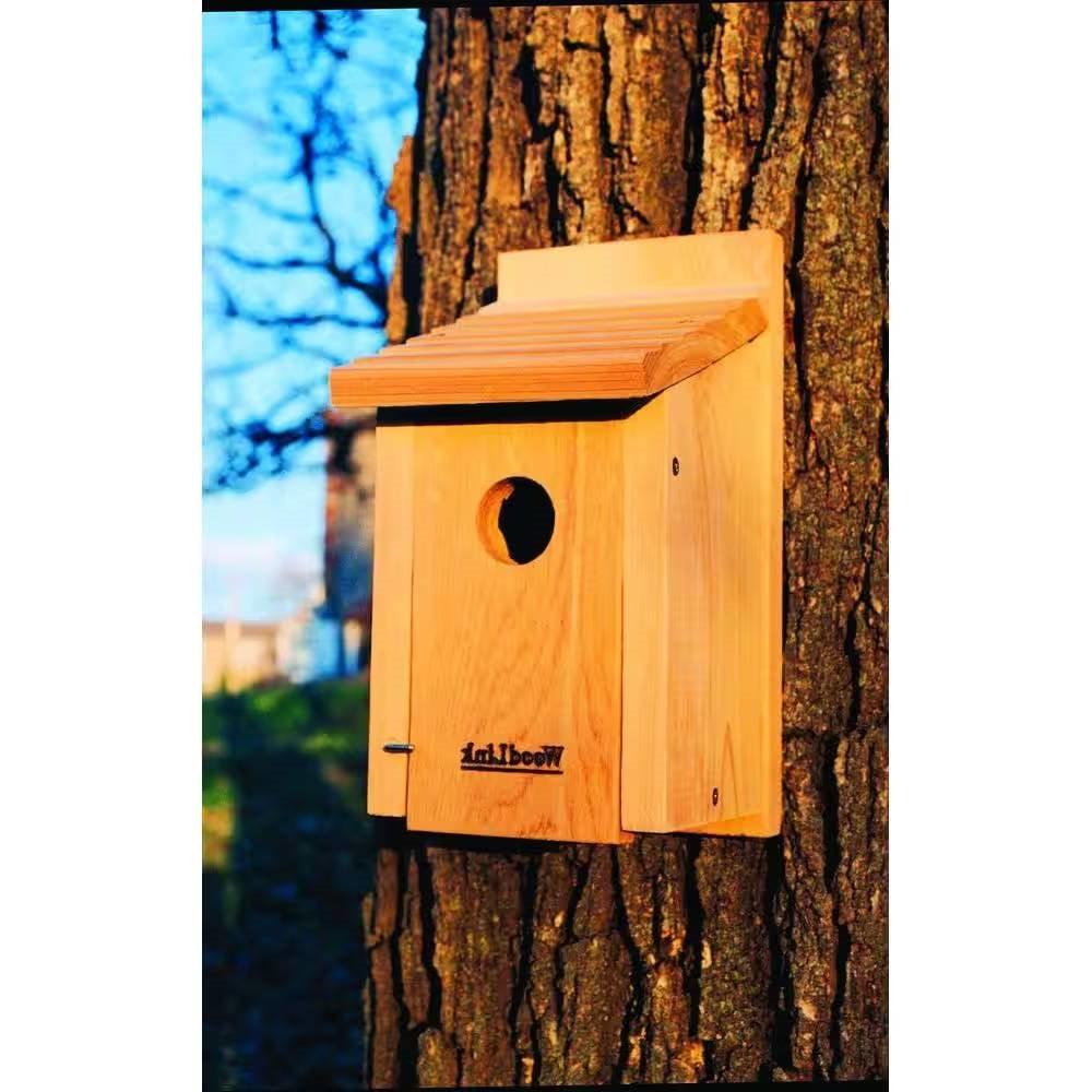 Cedar Wood Birdhouse - Ideal for Eastern Western and Mountain Bluebirds - PRHOMZ