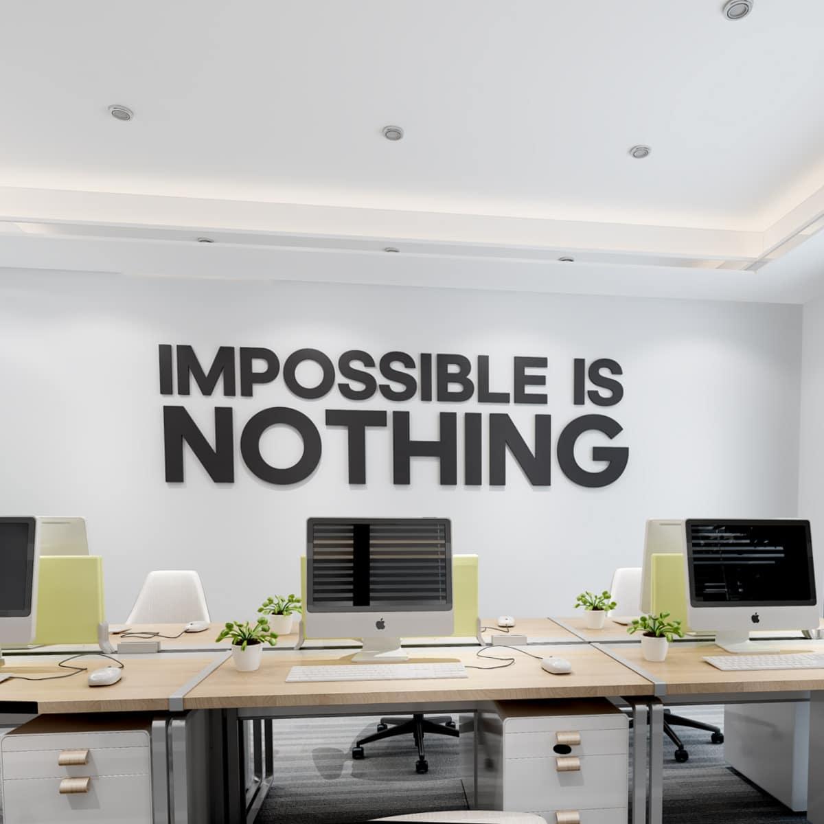 Impossible Is Nothing - 3D Office Wall Decor - PRHOMZ