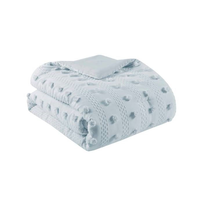 King/Cal King 3-Piece Blue Pompom Microfiber Hypoallergenic Comforter Set-3