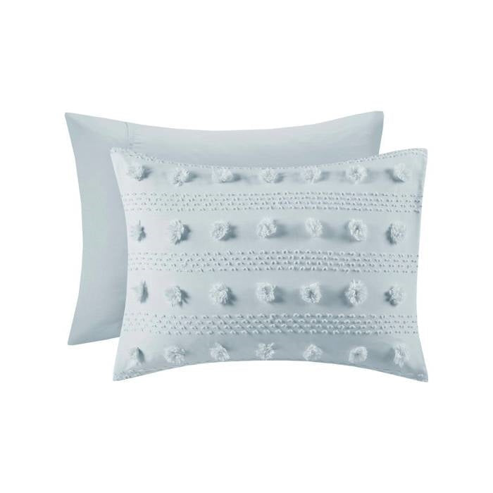 King/Cal King 3-Piece Blue Pompom Microfiber Hypoallergenic Comforter Set-4