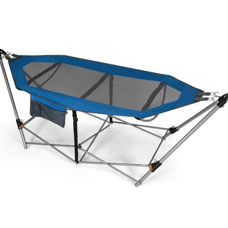 Blue Portable Camping Foldable Hammock with Stand and Carry Case - PRHOMZ