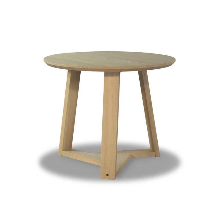 36 Inch Round Scandinavian Solid Wood Dining Table in Blonde - PRHOMZ