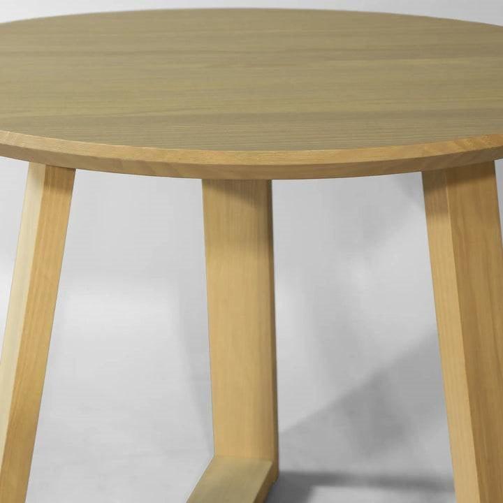 36 Inch Round Scandinavian Solid Wood Dining Table in Blonde - PRHOMZ