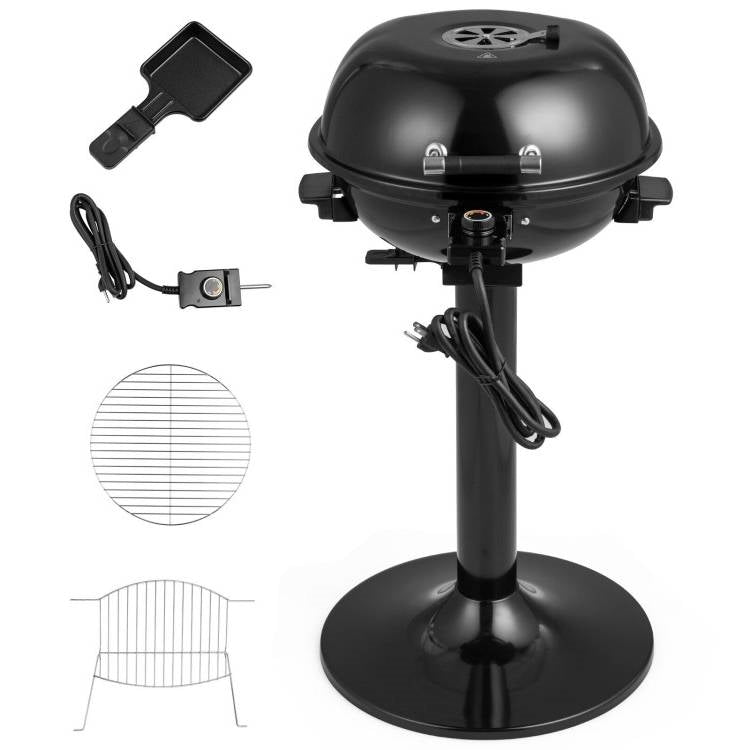 Black Double Layer Portable Electric 1600 Watt BBQ Grill-0