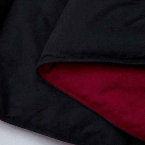 King/Cal King Traditional Microfiber Reversible 3 Piece Comforter Set in Black/Maroon - PRHOMZ