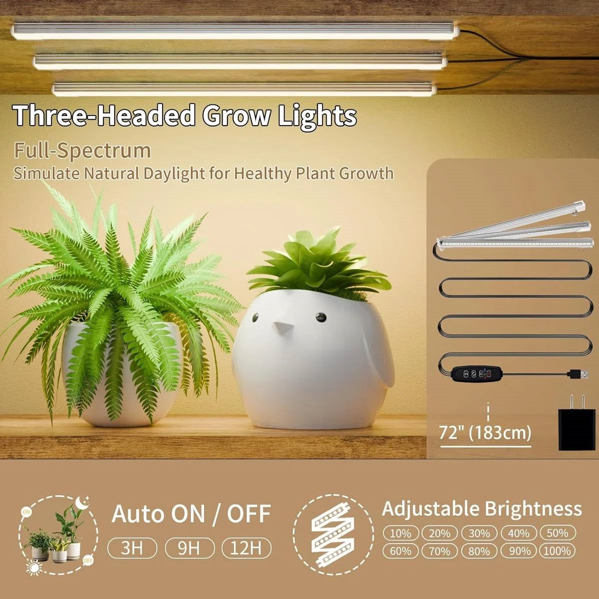 Indoor Plant Stand with Black Metal Frame and Wood Finish Shelves-3