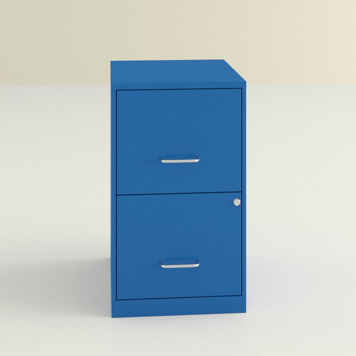 Blue Metal 2-Drawer Vertical Key Locking Heavy Duty Filing Cabinet-2