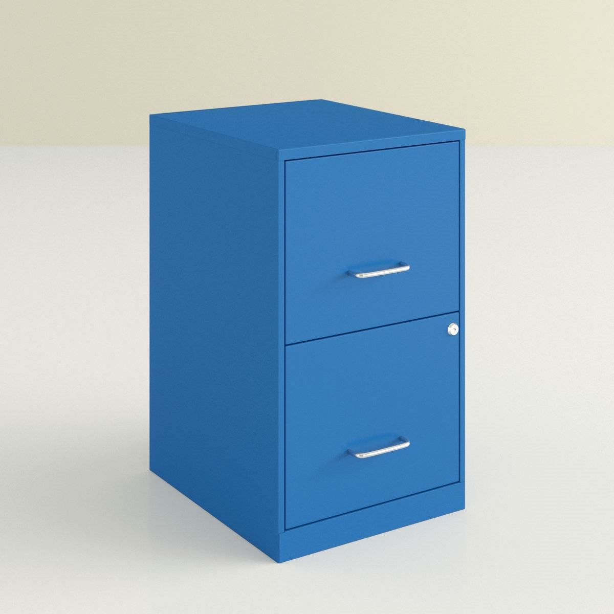 Blue Metal 2-Drawer Vertical Key Locking Heavy Duty Filing Cabinet-3