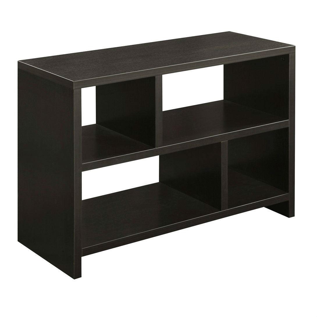 Modern 2-Shelf Bookcase Console Table in Espresso Wood Finish - PRHOMZ