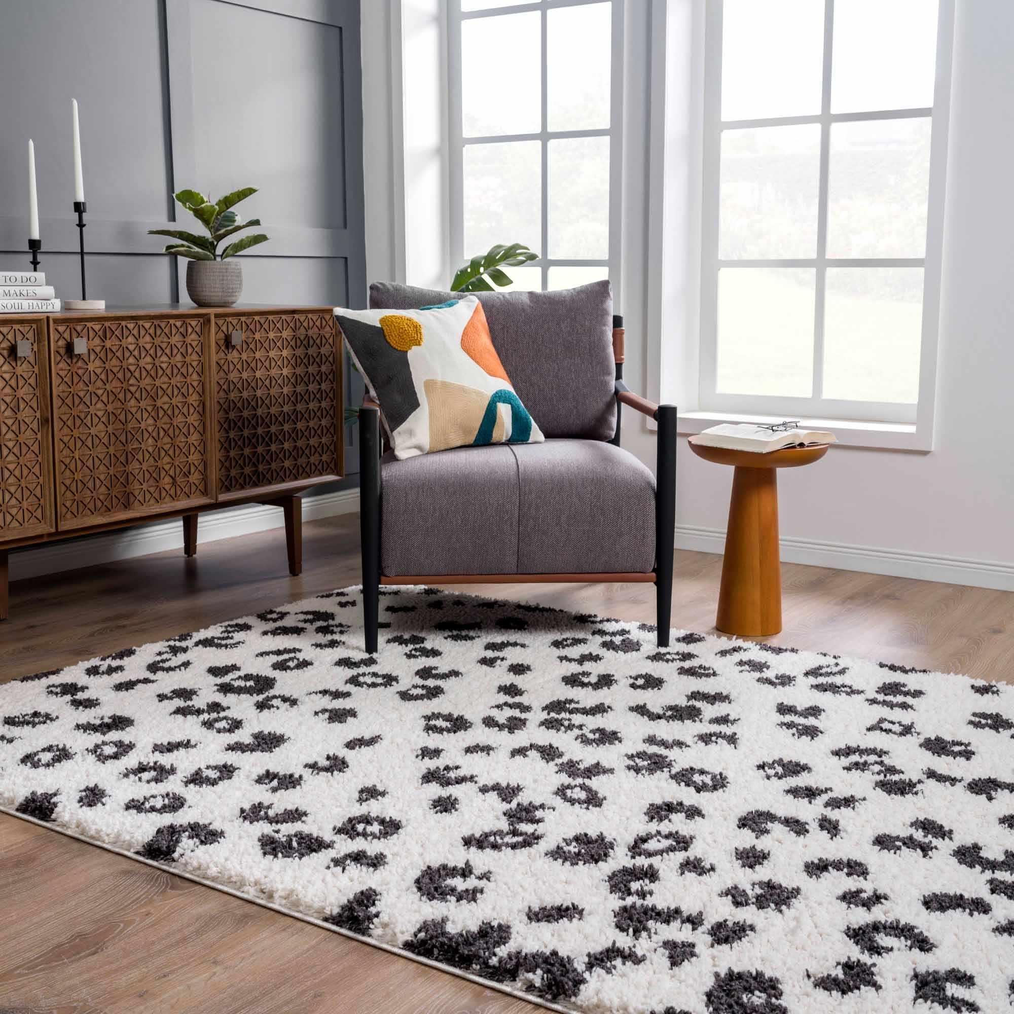 Zhen Black Spots Leopard Rug - Clearance - PRHOMZ