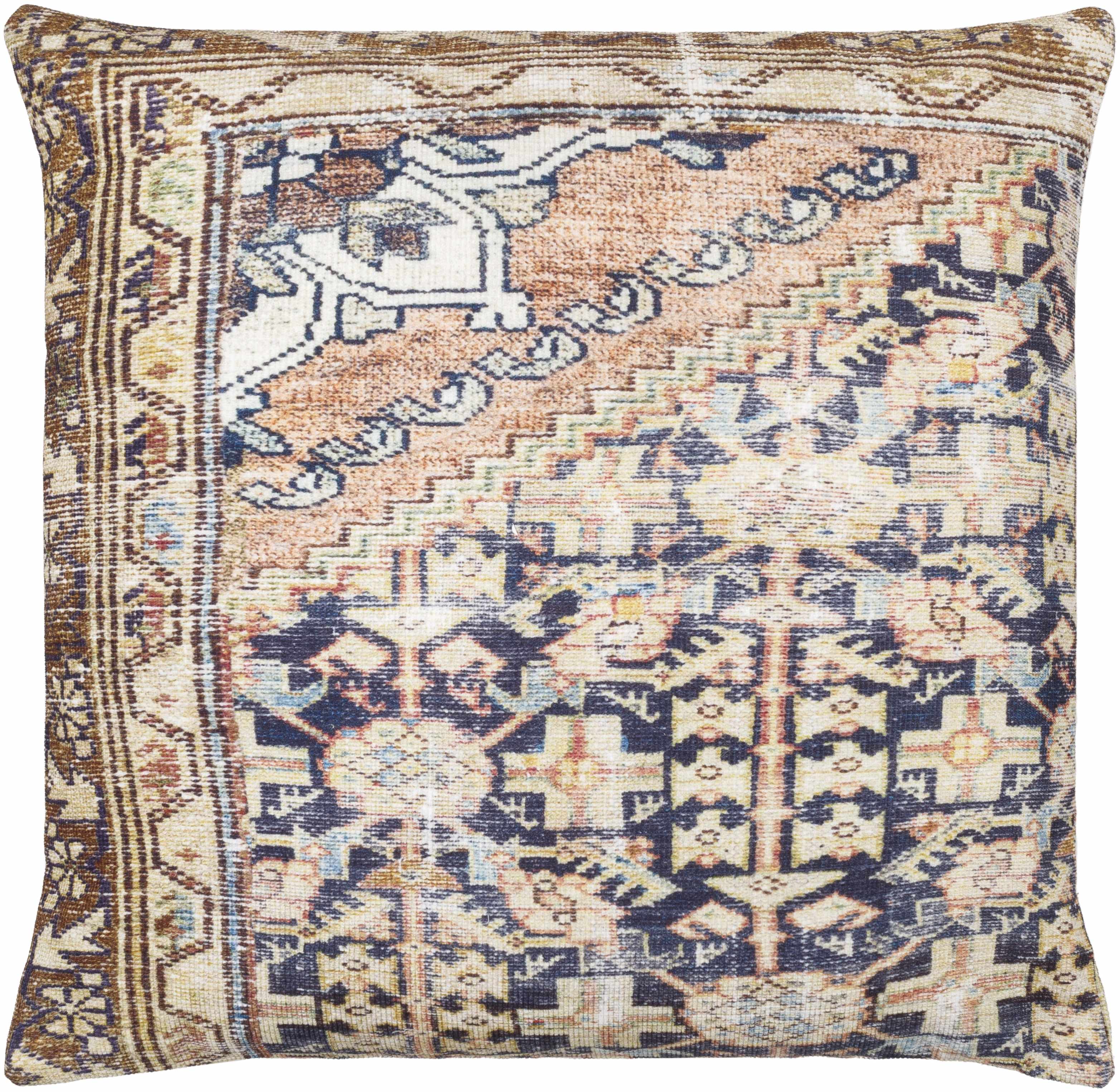 Benito Traditional Rug Design Throw Pillow-1