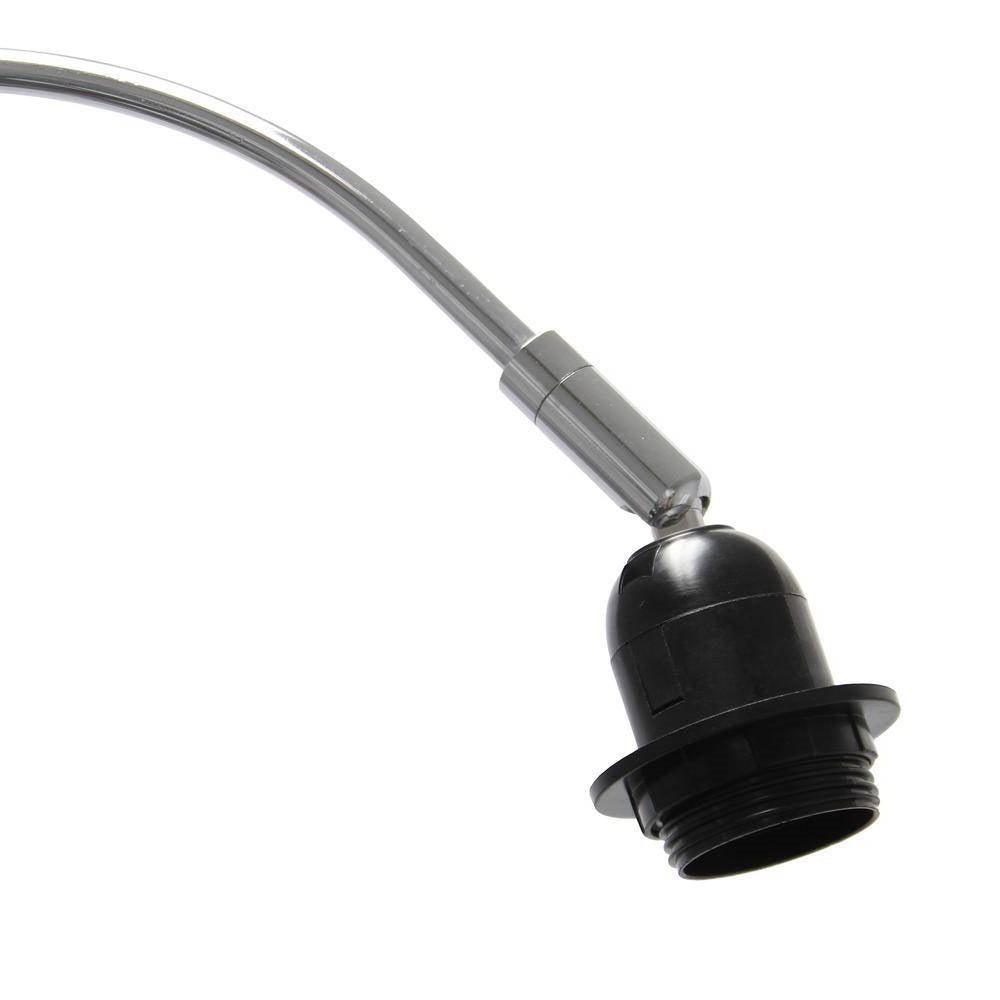 Modern Mid-Century Floor Lamp in Brushed Nickel Finish with White Drum Shade - PRHOMZ