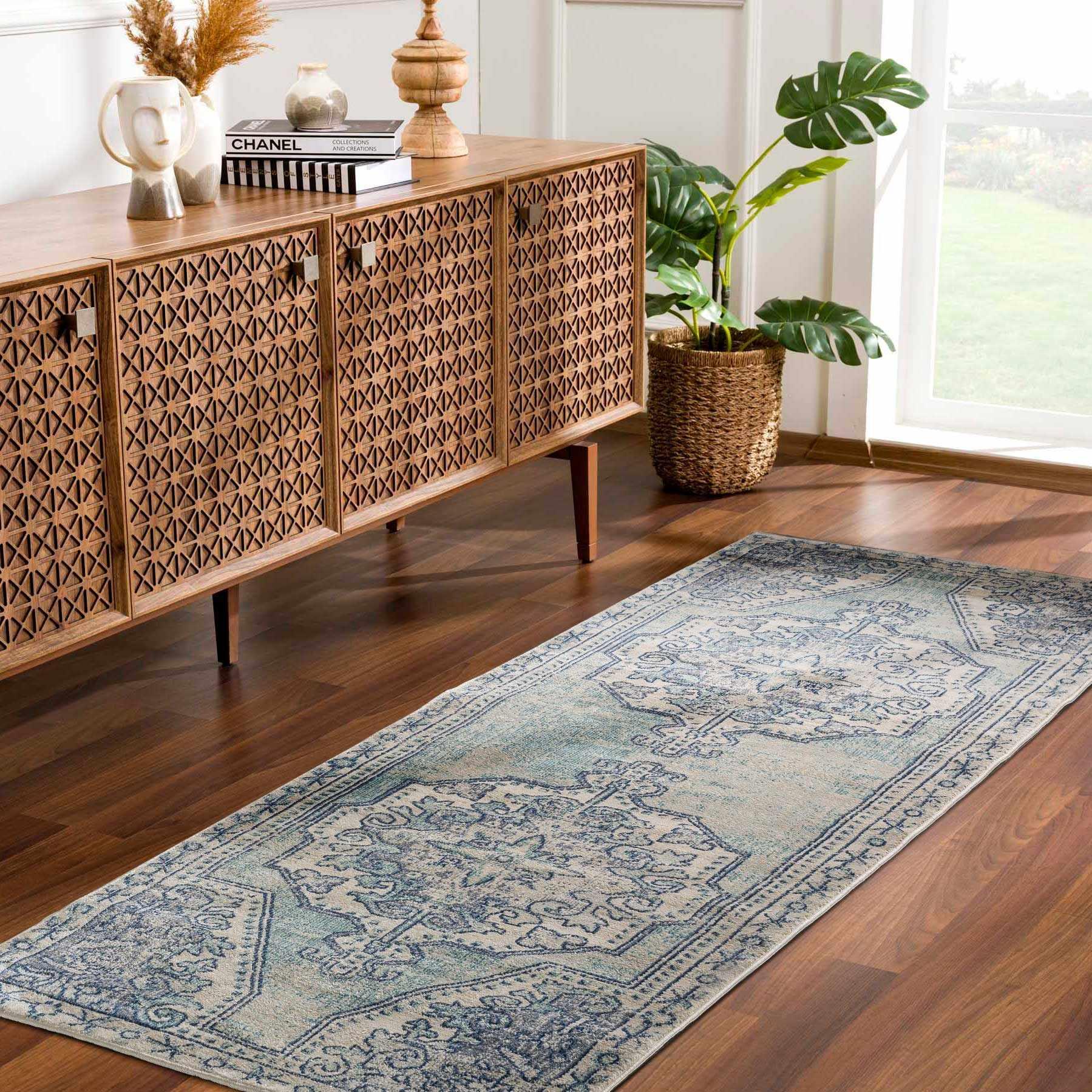 Kenmare Blue Medallion Rug - Clearance - PRHOMZ