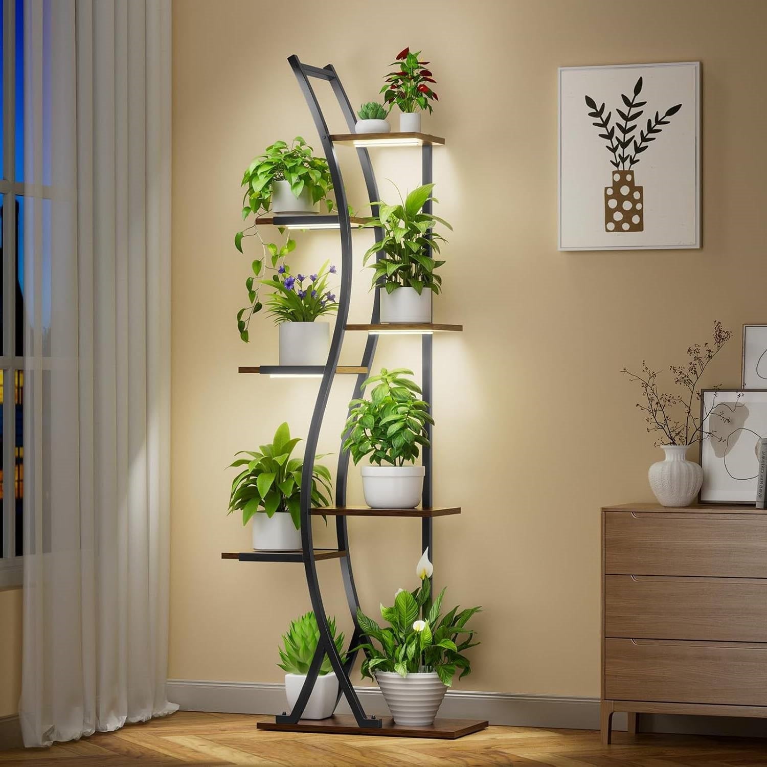 63-inch Tall Modern 6-Shelf Indoor Plant Stand Shelving Unit-1