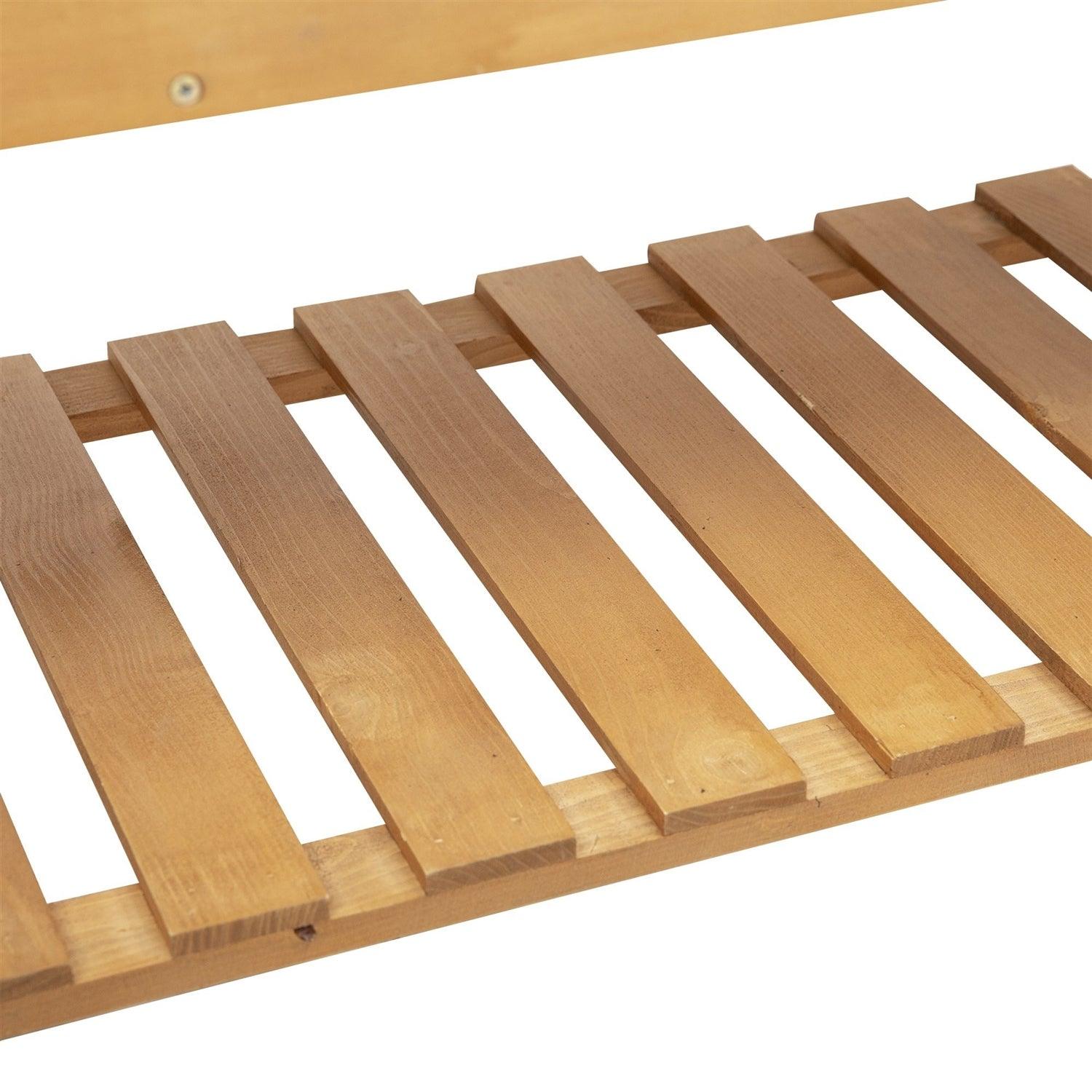 Solid Fir Wood Trellis Elevated Garden Raised Planter Bed with Wheels - PRHOMZ